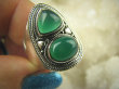 bpe6528 Biżuteria Orientalna - Delikatny OKAZ Pierścień Zielony Onyks - regeneruje SERCE, EGZEMY, PAMIĘĆ r.17 Srebro 925 # - 7