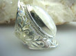 bpe5106 Cudowny Duży 4,1 cm Ażurowy szeroka obrączka Pierścień Kamień Księżycowy r.14 Lśniące Kute Srebro 925 # - 11