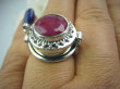 bpee2790 NAMIĘTNY RUBIN INDYJSKI !!! Piękny Sekretnik Otwierany Pierścień na Zdjęcia lub Marzenia Rubiny r.18 Srebro 925 # - 5