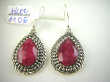 bkee1106 Śliczny wzów LEKKIE LUX większe okazy Kolczyki z dużymi rubinami indyjskimi RUBIN Rubiny Srebro 925 - 2