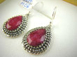 bkee1106 Śliczny wzów LEKKIE LUX większe okazy Kolczyki z dużymi rubinami indyjskimi RUBIN Rubiny Srebro 925 - 4