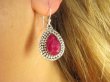bkee1106 Śliczny wzów LEKKIE LUX większe okazy Kolczyki z dużymi rubinami indyjskimi RUBIN Rubiny Srebro 925 - 6