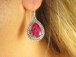 bkee1106 Śliczny wzów LEKKIE LUX większe okazy Kolczyki z dużymi rubinami indyjskimi RUBIN Rubiny Srebro 925 - 3