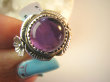 bpe9179 Piękny Delikatny Pierścień Pierścionek z Ametystem Ametyst kamień mądrości r.16 Srebro 925 # - 3