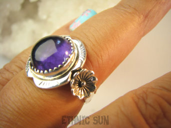 bpe9179 Piękny Delikatny Pierścień Pierścionek z Ametystem Ametyst kamień mądrości r.16 Srebro 925 #