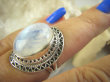 bpe6950 Cudowny Pierścień Wielokolorowy błękitno biały  KAMIEŃ KSIĘŻYCOWY r.15 Srebro 925 # - 3