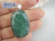 bwee2312 SZMARAGDOWY Duży Okaz 17 gramów !! 4.8 cm Wisior Zawieszka Szmaragd Indyjski Szmaragdy KAMIEŃ MIŁOŚCI lśniące Srebro 925 # - 8