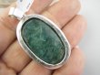bwee2312 SZMARAGDOWY Duży Okaz 17 gramów !! 4.8 cm Wisior Zawieszka Szmaragd Indyjski Szmaragdy KAMIEŃ MIŁOŚCI lśniące Srebro 925 # - 10