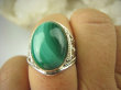 bpe6538 Biżuteria Egzotyczna !!! Delikatny Pierścień MALACHIT - pobudza kreatywność r.16 ażurowa obrączka Srebro 925 # - 4