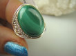 bpe6538 Biżuteria Egzotyczna !!! Delikatny Pierścień MALACHIT - pobudza kreatywność r.16 ażurowa obrączka Srebro 925 # - 7