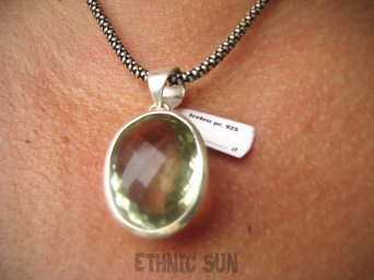 bwee2280 Biżuteria Ekskluzywna !! RZADKOŚĆ Lśniący OKAZ 14g! Wisior Zawieszka Zielony AMETYST unikat Srebro 925 #