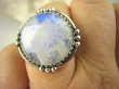 bpe6723 Orientalna Piękność Pierścień Niebiesko Chabrowy KAMIEŃ KSIĘŻYCOWY r.17 Srebro 925 # - 9