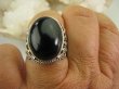 bpe6232 Śliczny Orientalny Pierścień czarny ONYKS regeneruje SERCE, EGZEMY, PAMIĘĆ r.15 Srebro 925 # - 5