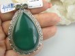 bwe3715 Niesamowity OKAZ 28 g !!! Duży Wisior Zawieszka ZIELONY ONYKS - regeneruje SERCE, EGZEMY, PAMIĘĆ Srebro 925 # - 8