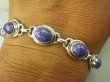 bb3500 UNIKAT RZADKOŚĆ Bransoleta DROGOCENNY Fioletowy CZAROIT 7 sztuk Syberia Srebro 925 # - 2