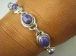 bb3500 UNIKAT RZADKOŚĆ Bransoleta DROGOCENNY Fioletowy CZAROIT 7 sztuk Syberia Srebro 925 # - 9