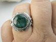 bpee4486 Piękny Pierścień Pierścionek NATURALNY SZMARAGD INDYJSKI Szmaragdy - r.17/ r.18 Srebro 925 # - 5