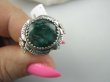 bpee4486 Piękny Pierścień Pierścionek NATURALNY SZMARAGD INDYJSKI Szmaragdy - r.17/ r.18 Srebro 925 # - 8