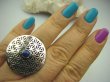 bpe4118 Obracający się KWIAT ŻYCIA - SILNY AMULET OCHRONNY !!!! Ażurowy Pierścień Lapis Lazuli  r.16 SREBRO 925 # - 3