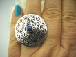 bpe4118 Obracający się KWIAT ŻYCIA - SILNY AMULET OCHRONNY !!!! Ażurowy Pierścień Lapis Lazuli  r.16 SREBRO 925 # - 4