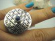 bpe4118 Obracający się KWIAT ŻYCIA - SILNY AMULET OCHRONNY !!!! Ażurowy Pierścień Lapis Lazuli  r.16 SREBRO 925 # - 5