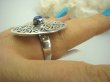 bpe4118 Obracający się KWIAT ŻYCIA - SILNY AMULET OCHRONNY !!!! Ażurowy Pierścień Lapis Lazuli  r.16 SREBRO 925 # - 6