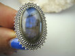 bpe7020 Piękny Orientalny Pierścień Szary Granatowy Labradoryt Spektrolit - kamień Zorzy Polarnej r.17 Srebro 925 # - 7