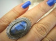 bpe7020 Piękny Orientalny Pierścień Szary Granatowy Labradoryt Spektrolit - kamień Zorzy Polarnej r.17 Srebro 925 # - 4