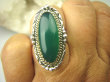 bpe7960 PIĘKNY OKAZ !!!  Egzotyczny Pierścień Zielony ONYKS regeneruje SERCE, EGZEMY, PAMIĘĆ r.18 Srebro 925 # - 4
