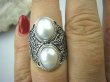 bpee2914 LŚNIĄCY ŚNIEŻNOBIAŁY Piękny Pierścień PERŁY PERŁA hodowlana  r.15 Srebro 925 # - 4