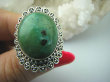 bpe5778 Śliczny Pierścień z Naturalnym  Turkusem  zielony TURKUS - opiekun ciała i duszy r.21 Srebro 925 # - 4