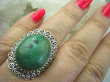 bpe5778 Śliczny Pierścień z Naturalnym  Turkusem  zielony TURKUS - opiekun ciała i duszy r.21 Srebro 925 # - 8