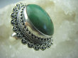 bpe5778 Śliczny Pierścień z Naturalnym  Turkusem  zielony TURKUS - opiekun ciała i duszy r.21 Srebro 925 # - 12