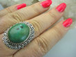 bpe5778 Śliczny Pierścień z Naturalnym  Turkusem  zielony TURKUS - opiekun ciała i duszy r.21 Srebro 925 # - 3