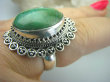 bpe5778 Śliczny Pierścień z Naturalnym  Turkusem  zielony TURKUS - opiekun ciała i duszy r.21 Srebro 925 # - 6