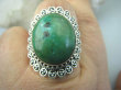 bpe5778 Śliczny Pierścień z Naturalnym  Turkusem  zielony TURKUS - opiekun ciała i duszy r.21 Srebro 925 # - 7