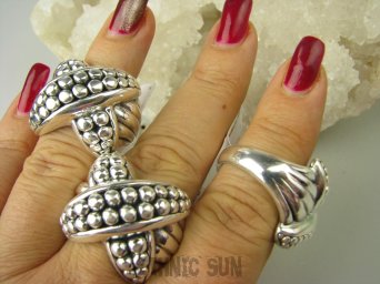 bpe8677 MORSKA ROZGWIAZDA !!! Niezwykły WIELKI I PIĘKNY Oksydowany Duży Pierścień Rozgwiazda Pierścionek z dmuchanego srebra r.23 Srebro 925 #