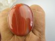 bpe9276 FENOMENALNY NIETUZINKOWY Duży Śliczny OKAZ 23G !! CUDNY Regulowny Pierścień Pierścionek AGAT KARNEOLOWY kamień spokoju r.19, r.20, r.21, r.22 Srebro 925 # - 8