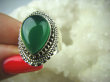 bpe6208 BIŻUTERIA EGZOTYCZNA !!! Przepiękny Delikatny Pierścień Zielony ONYKS - regeneruje SERCE, EGZEMY, PAMIĘĆ r.18/ r.19 Srebro 925 - 4