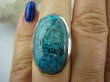 bpe5922  Turkusowy  CHRYZOKOLA AZURYT  RZADKOŚĆ - Piękny Kolor !!! Klasyczny Pierścień r.15 Srebro 925 # - 5