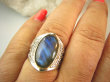 bpe9069 Delikatny Ażurowy Pierścień Pierścionek Labradoryt Spektrolit - kamień zorzy polarnej r.17 Srebro 925 - 6