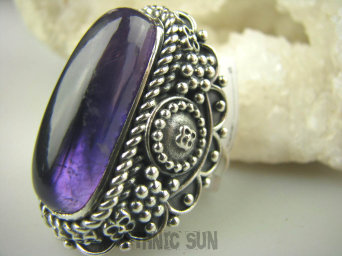 bpe6678 CUDO UNIKAT RARYTAS NASZ PROJEKT  !!! Duży Masywny 31 G !!! PIERŚCIEŃ FIOLETOWY AMETYST r.23 Srebro 925 #