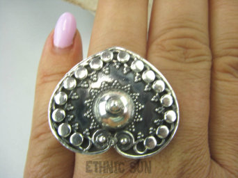 bpe6166 MAROKAŃSKIE SERCE !!! Cudowny Max Orientalny Pierścień Serce Cały ze srebra Marokańskie Wzornictwo, Maroko r.21/ r.22 SREBRO 925 #