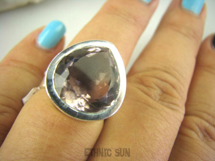 bpee3421 Rzadkość DWUBARWNY fioletowy brązowy PIERŚCIEŃ RZADKI AMETRYN -  NAJWYŻSZA JAKOŚĆ KAMIENIA r.16 Srebro 925 #