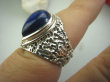 bpe4342 Biżuteria Orientalna !!!! Pierścień Lapis Lazuli strażnik prawdy i mądrości r.15 SREBRO 925 # - 4