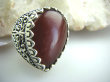 bpe5109 KRÓLEWSKO CZARODZIEJSKI OKAZ PIERŚCIEŃ brązowy karneol SARD r.19 pięknie zdobione Srebro 925 # - 10
