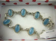 bb3189 Niebieściutki Chalcedon  dł regulowana 22 cm Delikatna Bransoleta Błękitny Chalcedon - Tarczyca zdobione Srebro 925 # - 7