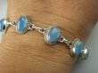 bb3189 Niebieściutki Chalcedon  dł regulowana 22 cm Delikatna Bransoleta Błękitny Chalcedon - Tarczyca zdobione Srebro 925 # - 3