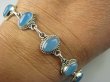 bb3189 Niebieściutki Chalcedon  dł regulowana 22 cm Delikatna Bransoleta Błękitny Chalcedon - Tarczyca zdobione Srebro 925 # - 4