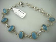 bb3189 Niebieściutki Chalcedon  dł regulowana 22 cm Delikatna Bransoleta Błękitny Chalcedon - Tarczyca zdobione Srebro 925 # - 6